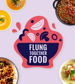 Flung together food