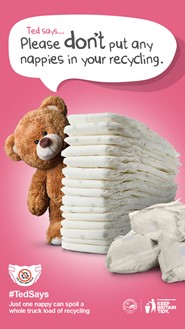 Ted says nappies never go in the recycling