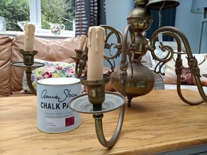 Upcycled chandelier