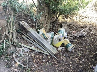 Fly tipped material