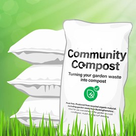 Bags of community compost