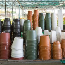 plant pots stacked